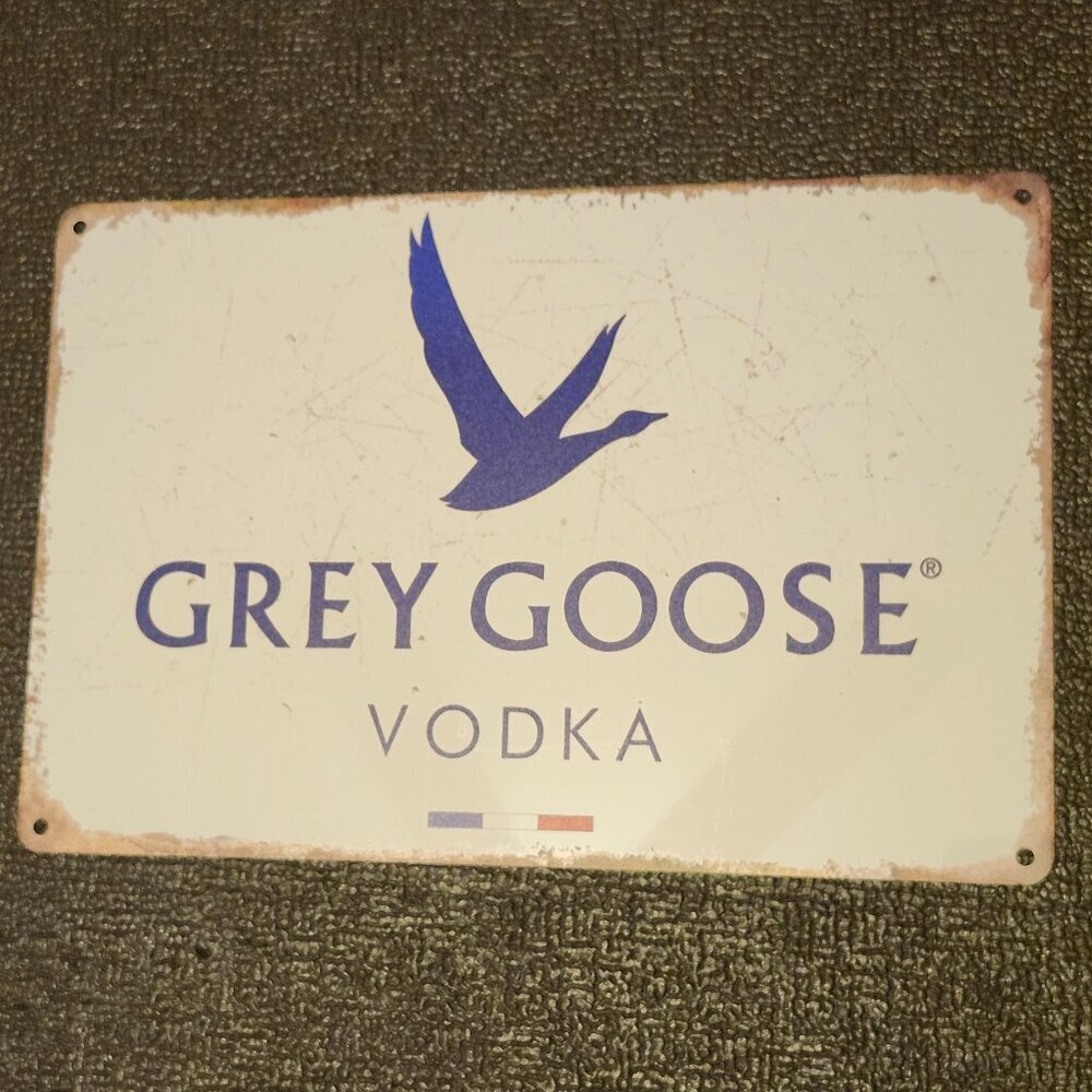 GREY GOOSE Vodka Metal Sign Wall Hanging Decor Premium French Vodka